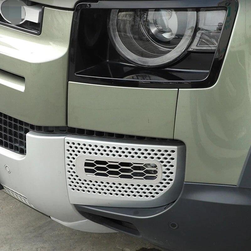 Car Front Fog Light Lamp Frame Protection Net Trim Cover Fit For Land Rover Defender 110 90 -2022 Auto Accessories
