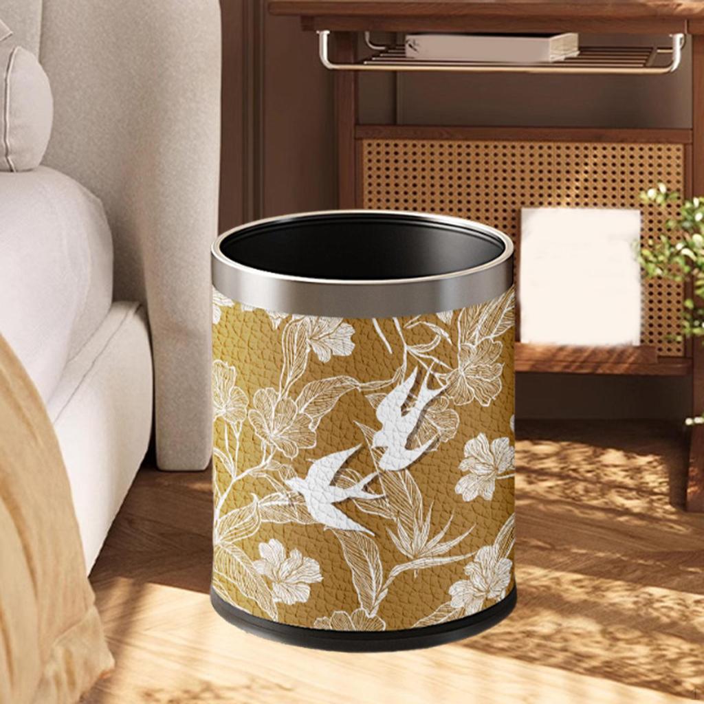 Открытый верх из искусственной кожи мусорный бак для кухни и гостиной