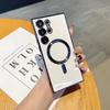 Роскошный прозрачный чехол с покрытием для телефона Magsafe для Samsung Galaxy S25 S24 S23 Ultra Plus FE Беспроводная зарядка Ударопрочный чехол