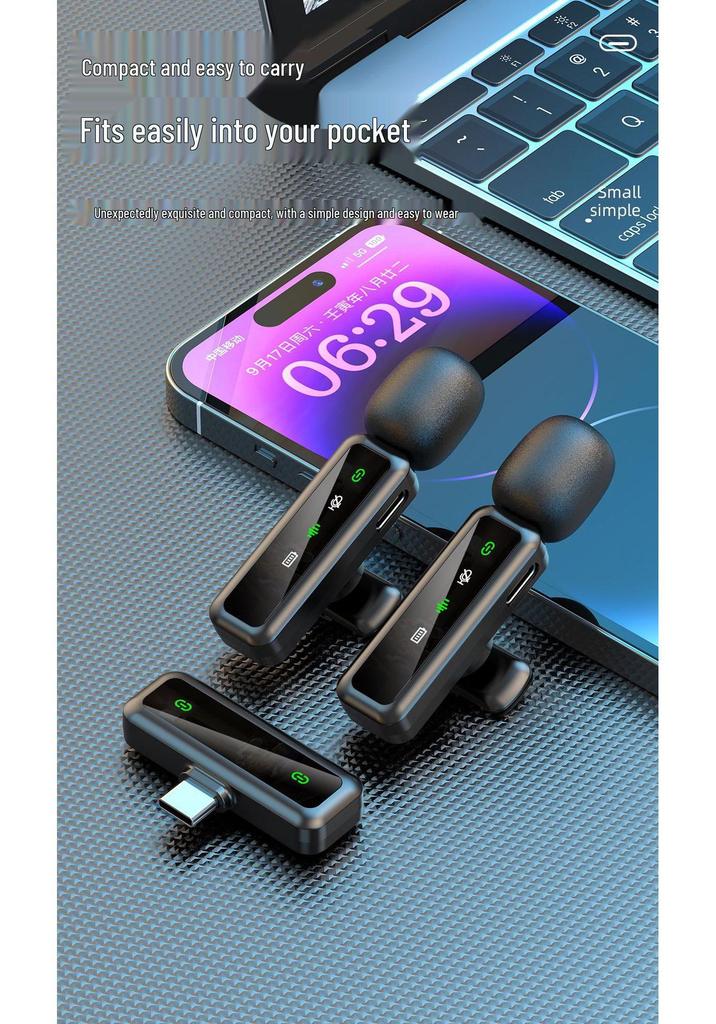 Мини-беспроводной петличный микрофон Bluetooth для мобильных устройств и компьютеров, для прямых трансляций