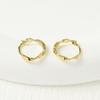 Gold-plated Silver Ring Earrings, Twisted Wave Ring Earrings, Ring Earrings, One-touch Earrings, One-touch Ring Earrings