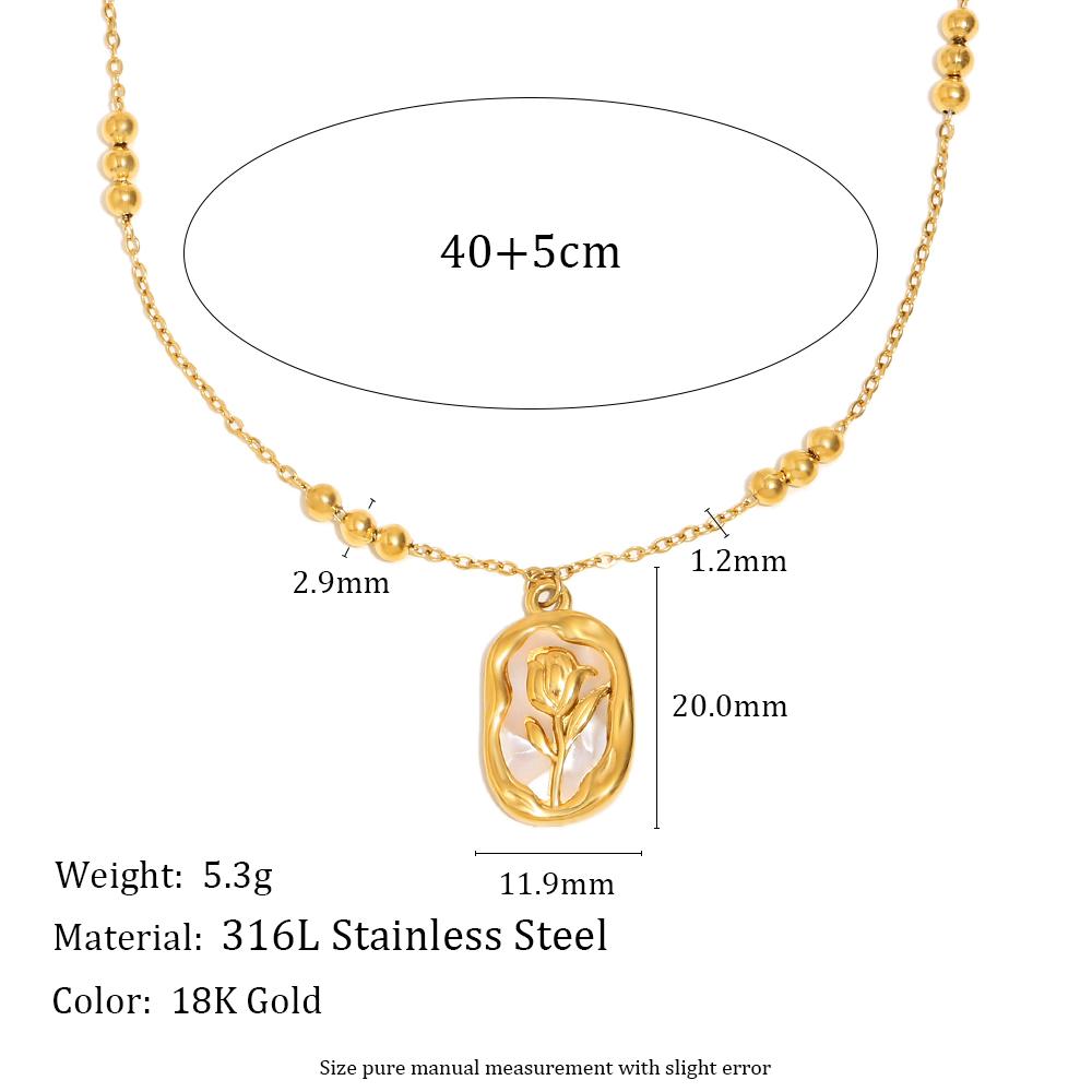 MamacitaSlay Нержавеющая сталь 316L Цветок тюльпана Ожерелье Покрытие 18K золотом Водонепроницаемое Минималистичные украшения Для женщин Повседневное ношение
