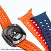 Для Samsung Galaxy Watch Ultra 47 мм Силиконовый ремешок Морской силиконовый Спортивный браслет Ремешок Galaxy watch 7 Ultra Черно-оранжевый