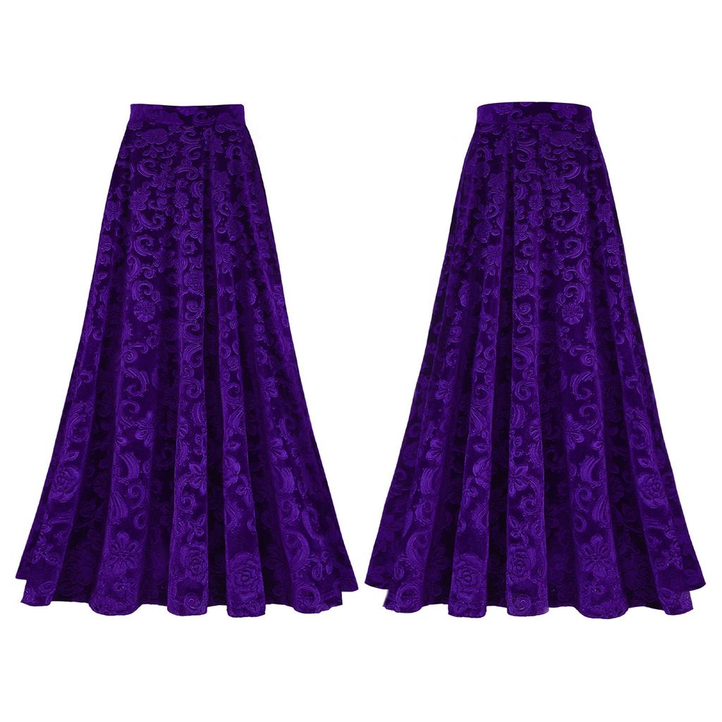 Элегантная Винтажная Юбка для Женщин с Цветочным Принтом, Эластичный Пояс, Формальная Одежда для Свадьбы и Мероприятий