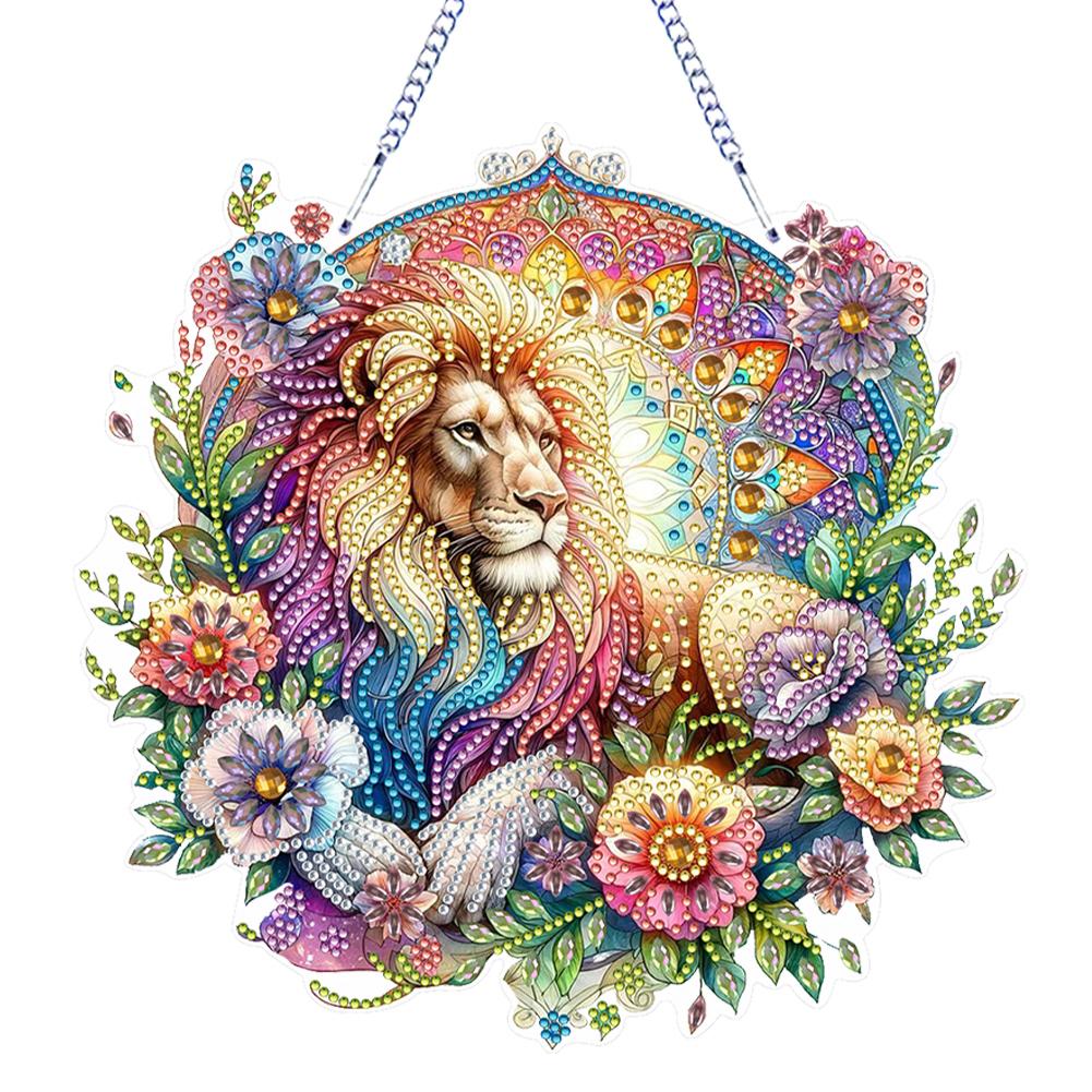 Animal Theme 2D Flat DIY Special Shape Rhinestone Diamond Art Window Pendants Diamond Painting Set Wall Decor for Home & Windows