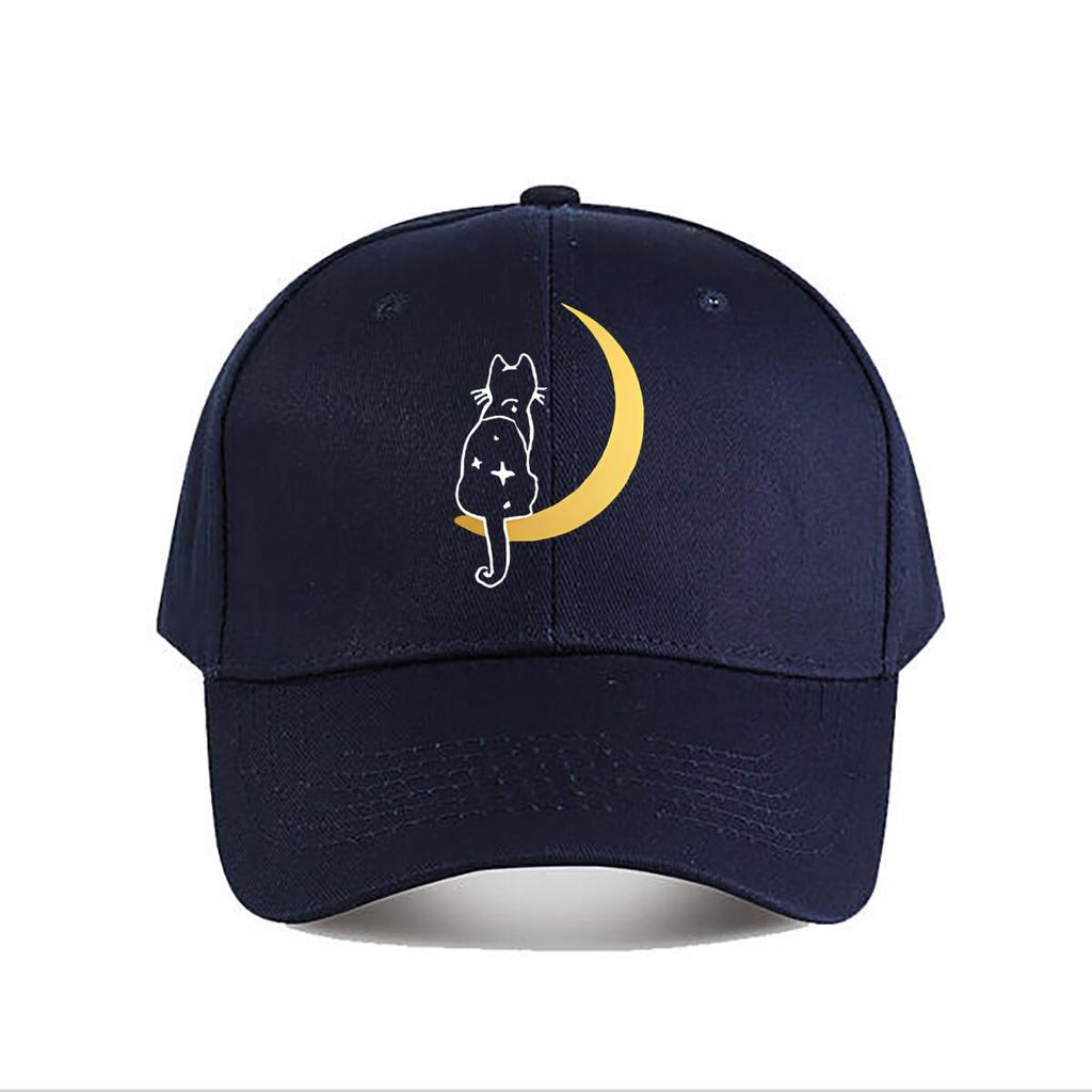 Cat Moon Vinyl Home Decor Sticker Baseball Cap Fashion Unisex Sunhat Womens Outdoor Sports Snapback Cap