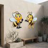 2Pcs Waterproof Garden Bee Hanging Plaque Sun Resistant Bee Fence Wall Ornament  Courtyard Outdoor