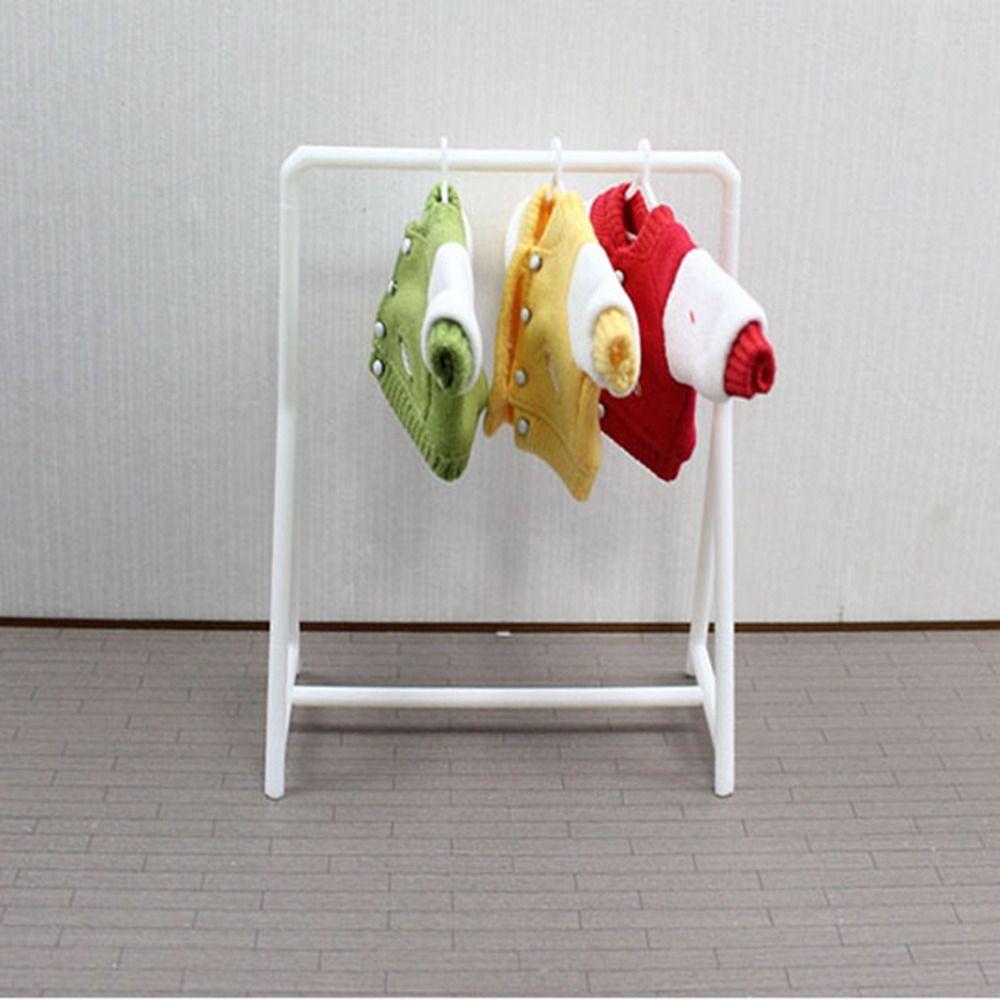 Mini Garment Rack 1/12 Organizer Hangers Set New Dollhouse Clothes Rack Dollhouse Decoration