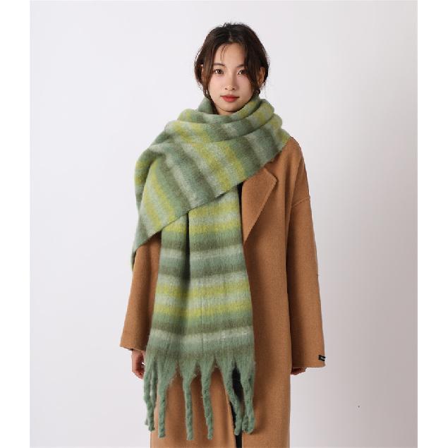 2024 New Scarf Winter Women'S Velvet Extended Warmth Luxury Fashion Versatile Internet Celebrity Girl Plaid
