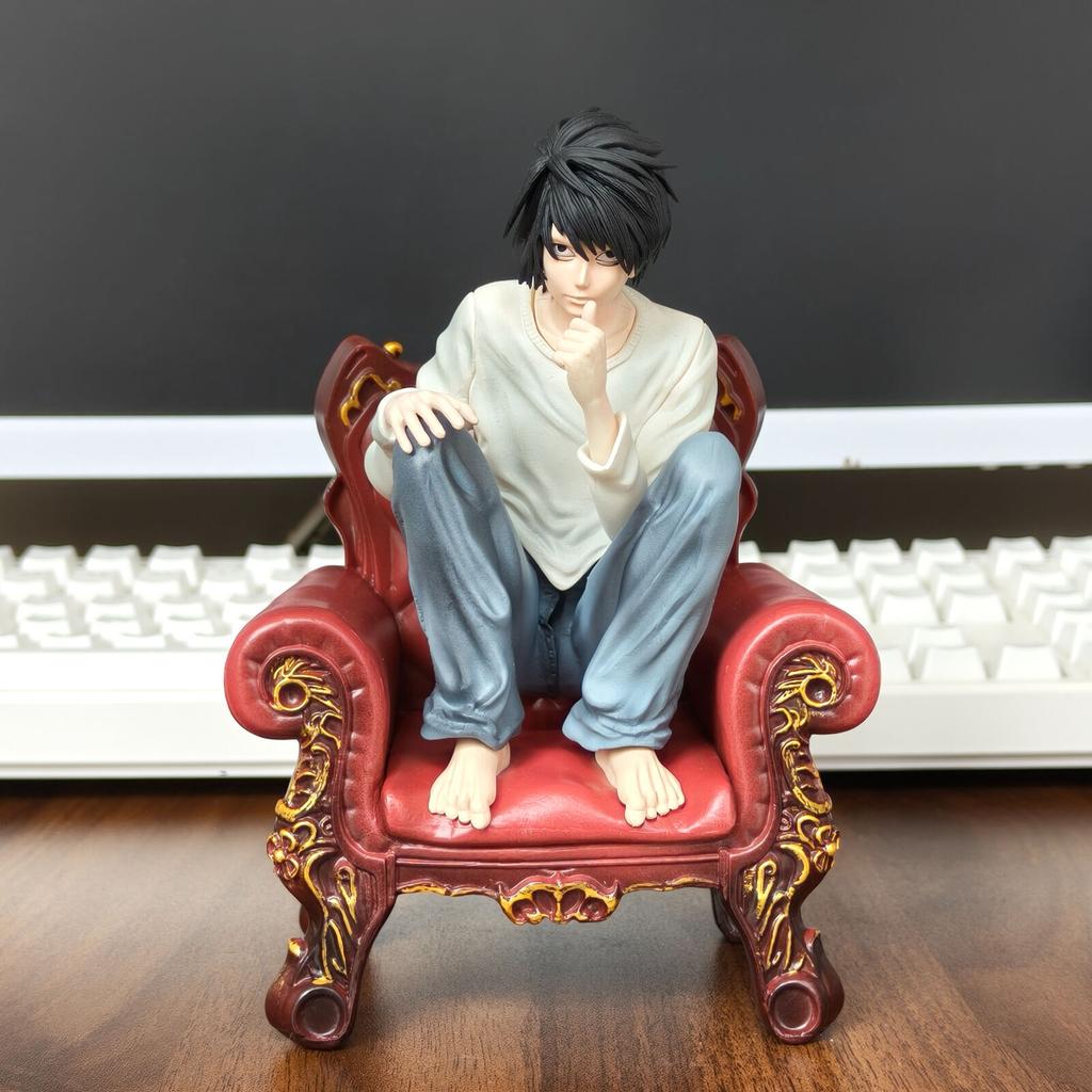 НОВЫЙ Полностью раскрашенный Тетрадь смерти L. Фигурка Lawliet Squatting Sofa Модель Декорация Тетрадь Смерти Коллекционная Кукла Фигурка Персонажа Подарок