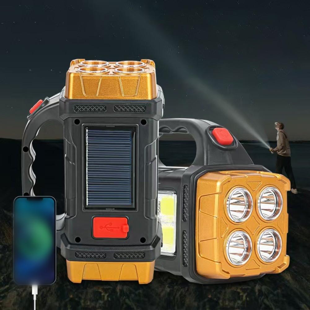 Efficient Solar Charging Solar Flashlight USB Rechargeable Light