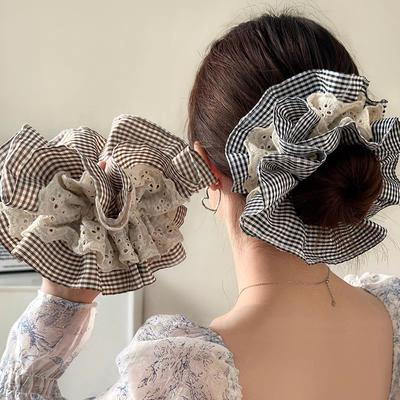 Новые винтажные большие женские кружевные резинки для волос, эластичная резинка для волос, держатель для хвоста, обруч для волос, резинка для волос, женские аксессуары для волос, головные уборы