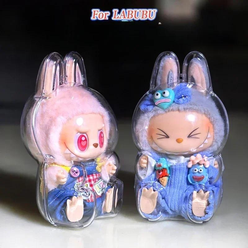 Acrylic Case Transparent Portable Cable Protective Organizer Box For Labubu V1 V2 Doll Bag Keychain Bags