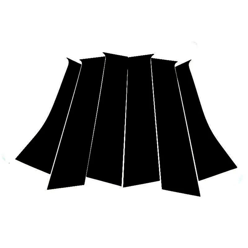 6 шт. Подходит для Mitsubishi Outlander 2007 2008 2009 2010 2011 2012 2013 Глянцевые черные накладки на стойки кузова, декоративные накладки на дверные проемы
