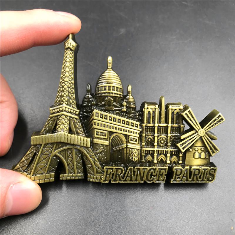 Metal Refrigerator Stickers Three-dimensional Magnetic Memorial High-end Alloy Fridge Magnet