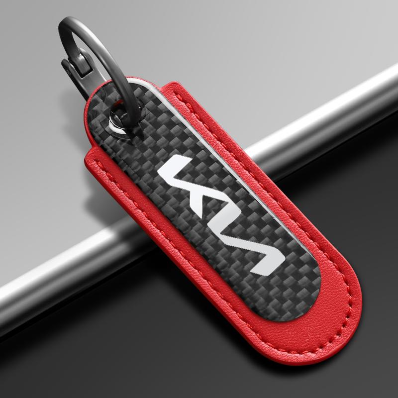 NIVG8 Styling Fiber Texture Leather Car Key Chain Keyring For KIA Ceed Sportage Rio Proceed K5 Optima Sedona Forte Cerato Venga