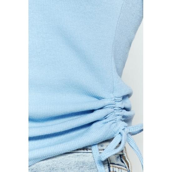 Эластичный вязаный трикотажный трикотажный майка в рубчик с вырезом у бассейна