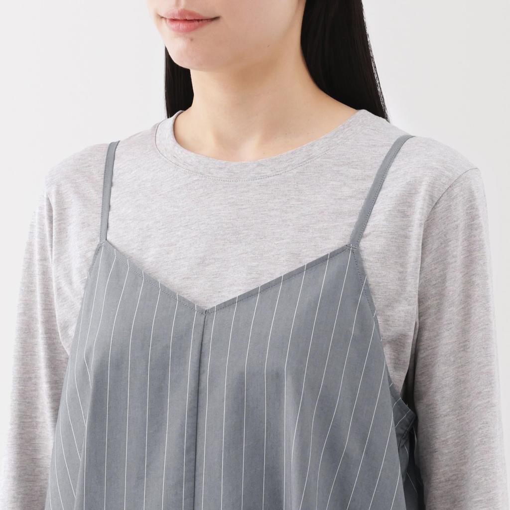 MUJI Широкая майка-топ серая размер BC2L9A5S женское быстросохнущее платье, полоска, L,