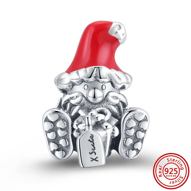 925 Silver Heart Christmas Hat Socks House Tree Apple Ice Crystal Snow Winter Beads Fit Original Charms Bracelet Jewelry