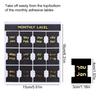 12 pcs Black Monthly Planner Index Tab Stationery Decorative Monthly Label  Notebook
