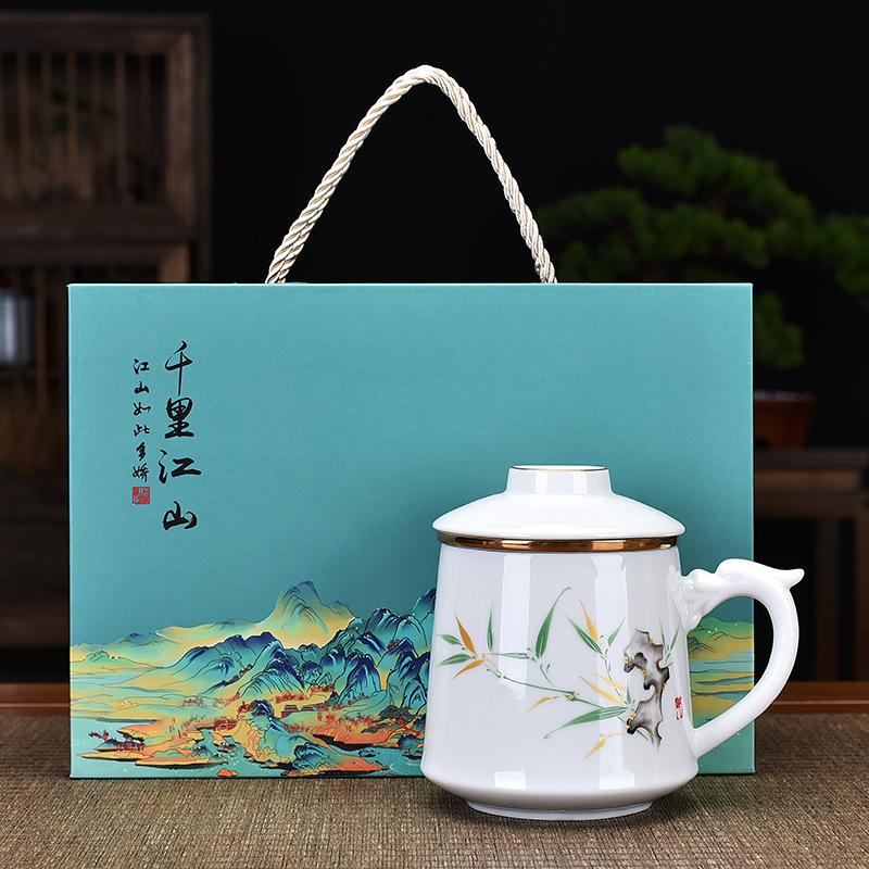 Керамическая чашка для чая, деловой партнер, подарок для руки, офисная чашка для воды, три чашки, подарок на открытие, чашка, банка, подарочная коробка, China-Chic