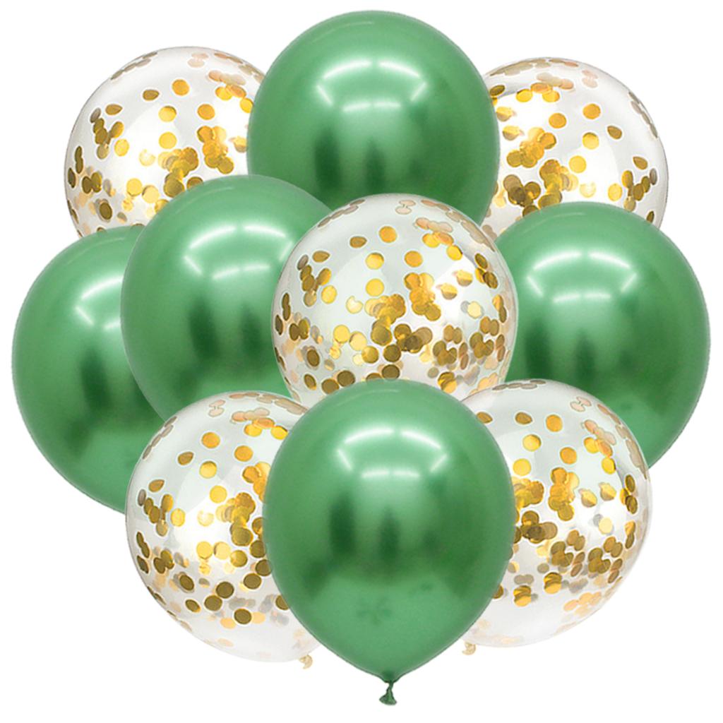 10PCS Gold Silver Metal Latex Confetti Balloons Baby Shower Wedding New Year Birthday Party Decorations Matte