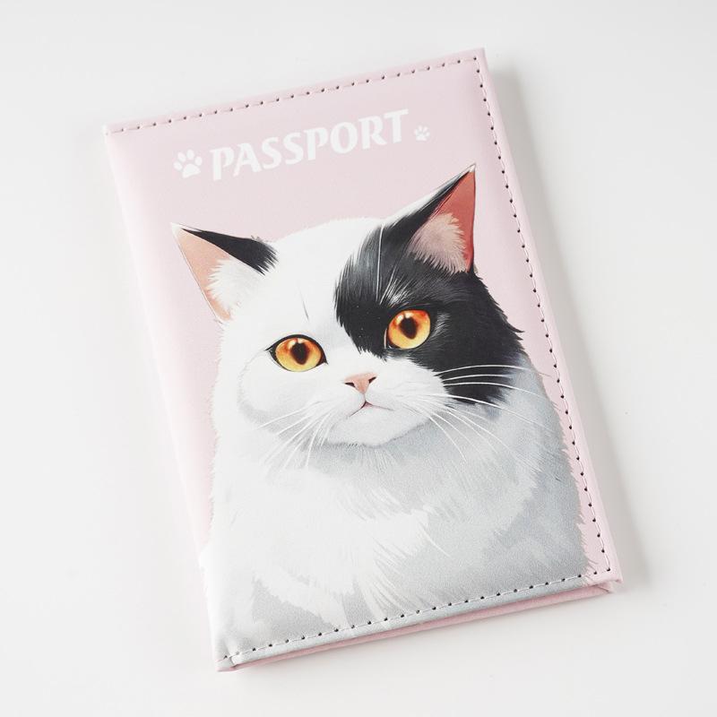Uv Color Printing Cute Cat Dog Pet Passport Holder Travel Wallet Passport Covers Id Card Holder Plane Ticket Holder