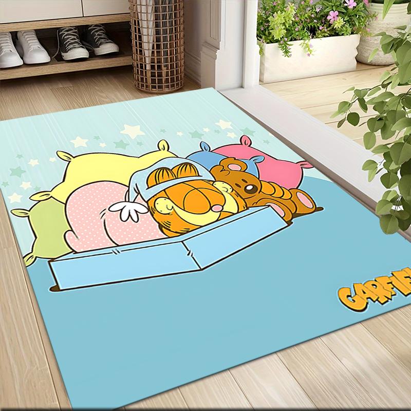 1Pc Garfield'S Cozy Nap Carpet Rug Customizable Soft Washable Antislip Home Living Room Sofa Mats Personalized Rug 091776