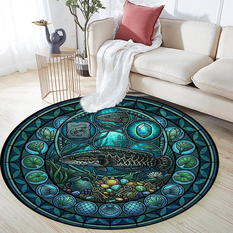 Underwater Treasure Hunt Round Area Rug Under Office Chairs Bedroom Living Room Home Decor