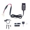 Motorcycle Charger QC3.0 Dual USB Waterproof Power Supply Adapter with Voltmeter On Off Switch