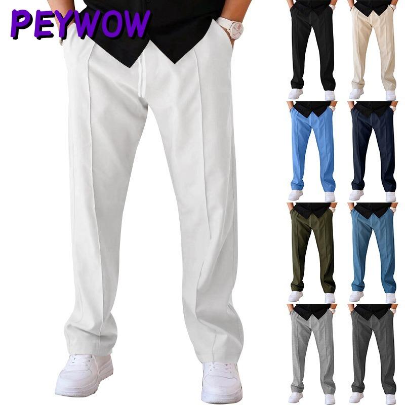 PEYWOW Мужские модные повседневные брюки и капри однотонные с принтом
