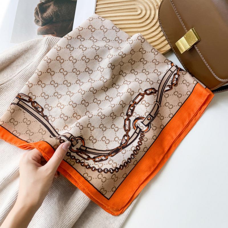 New Style Retro Fashion Scarf Printed Square Scarf Ladies Fairy Style Scarf Angora Red Silk Scarf