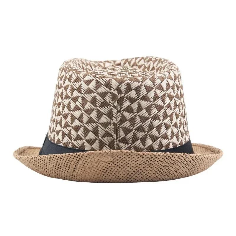 Men's Fashion Colid Color Handsome Summer Jazz Cap Beach Straw Caps Hats Sun Hat Men Fashion Accessories Creative Gifts Decor