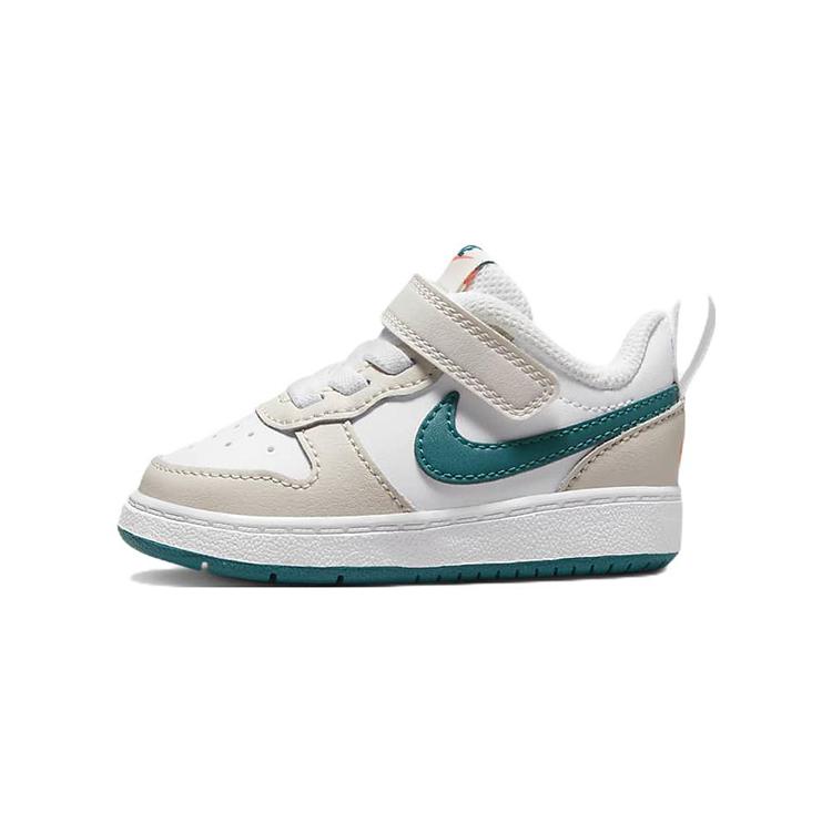 Nike Court Borough Abrasion Resistant Low top Skateboard Shoes Gray White Green Infant And Toddler BQ5453-017