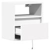 Wall Mounted Nightstand with LED Lights White