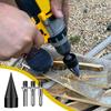 Firewood Splitter Drill Bit with 3 Drill Attachments Heavy Duty Detachable Electric Drill Bit for Woodworking Tools