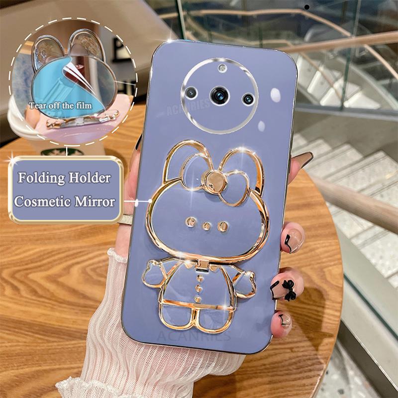 Realme11pro Роскошный чехол-держатель с зеркалом для Oppo Realme 11 Pro Plus 11pro 9 8 10 4g 5g 9i 8i Gt Neo 5 Силиконовый чехол-подставка