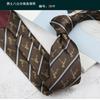 Tie Men'S Retro Coffee Milky White Wedding Stage British 8Cm Dress Professional Business Hand Stripes