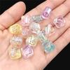 UV Dazzle Color Jewelry Accessories 10pcs Acrylic Material Square Loose Beads Transparent Handmade Necklace Making DIY Bracelet Fashion Accessories