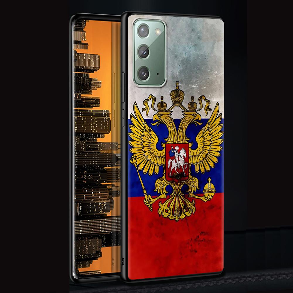 Чехол с российским флагом для Samsung Galaxy Note 20 Ultra 10 9 8, силиконовый чехол M31 M30s M51 M31s M52 5G, мягкий черный чехол для телефона