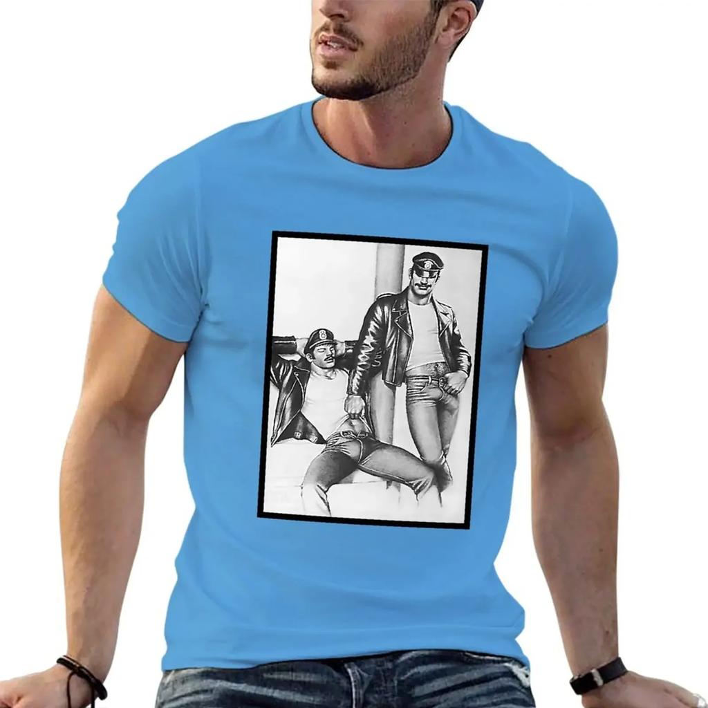 Vintage Tom Of Finland Frisky Duo Tshirt Vintage Cute Tops Unisexs Tshirts