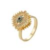Jewelry Rotatable Devil's Eye Ring Pleated Devil's Eye Vintage Zircon Luxury Ring Exaggerated Copper Opening Finger Ring Girls