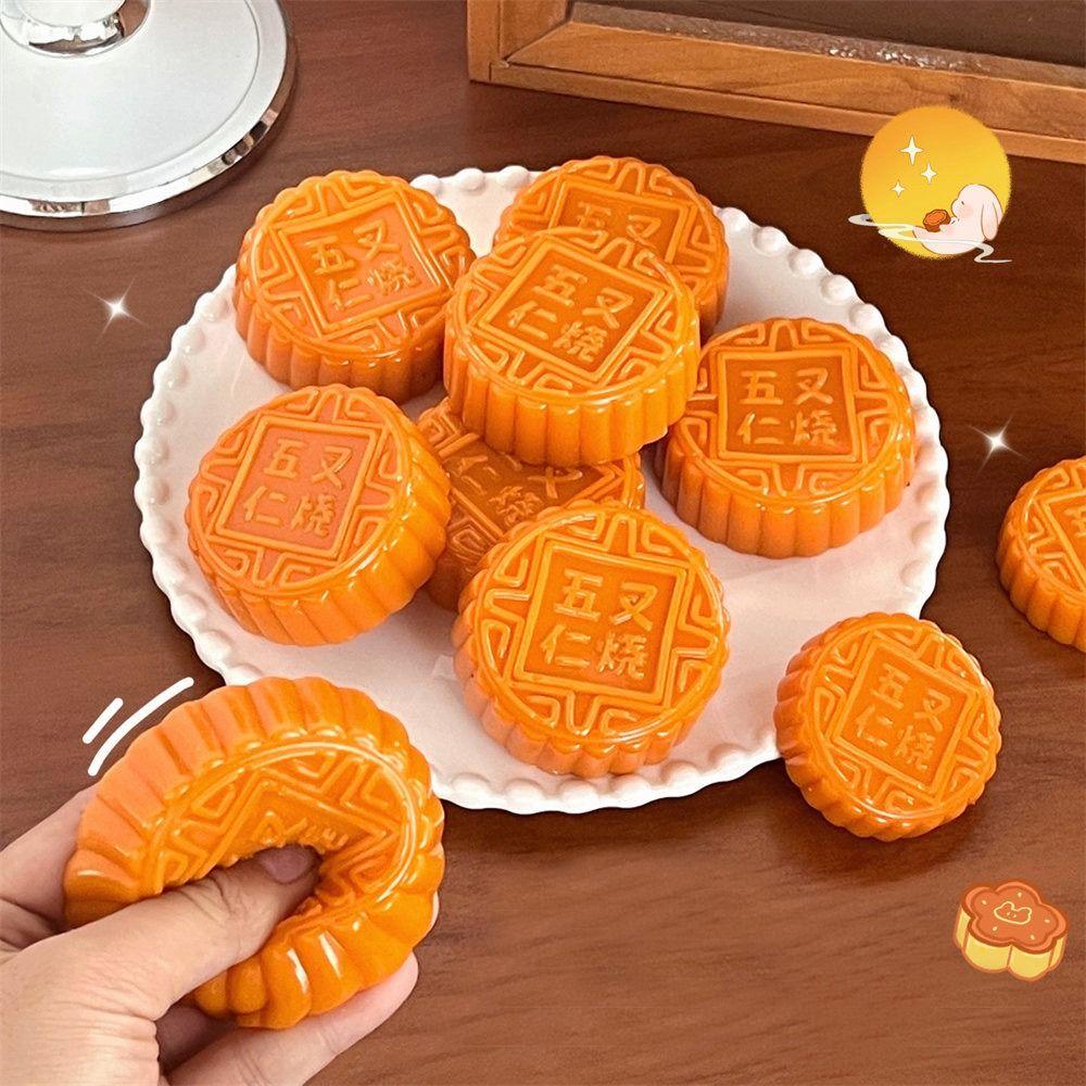 Simulated Food Mid-Autumn Festival Fidget Toys Moon Cake Squeeze Sensory Toys Mid-Autumn Festival