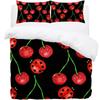 Ladybug Comforter Cover Set Ladybug On Green Leaf Duvet Cover Wild Wildlife Theme Microfiber Bedding Set 3pcs for Kids Teens