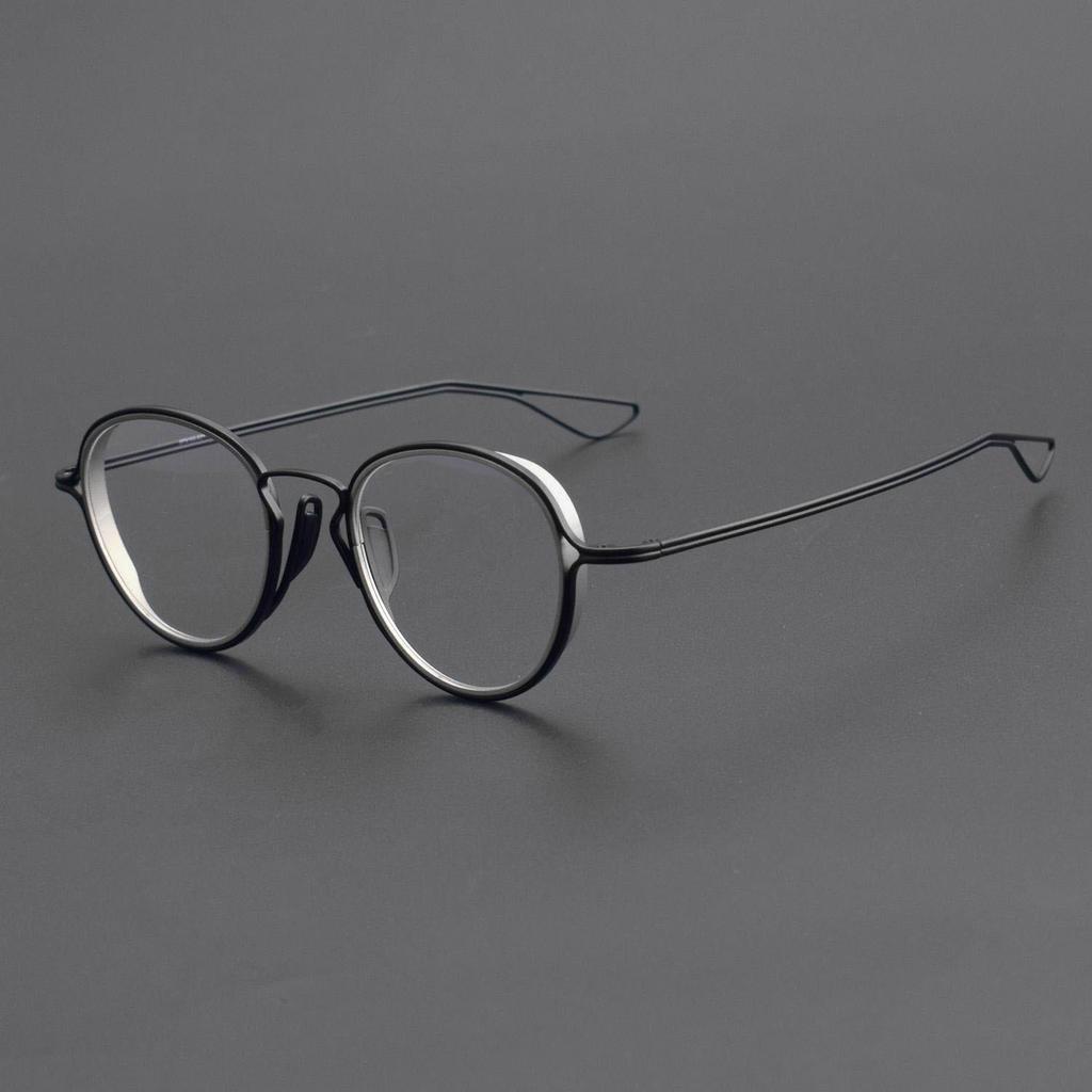 Dita Pure Titanium Retro Oval Glasses Frame, Style DTX100 - Fashionable and Perfect for Myopia, Men’s Large Frame.