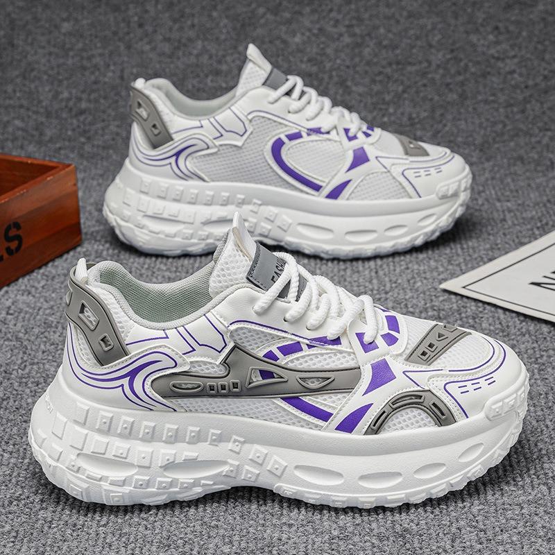 Mens Breathable Mesh Thick Sole Height Increasing Casual Sports Dad Sneakers