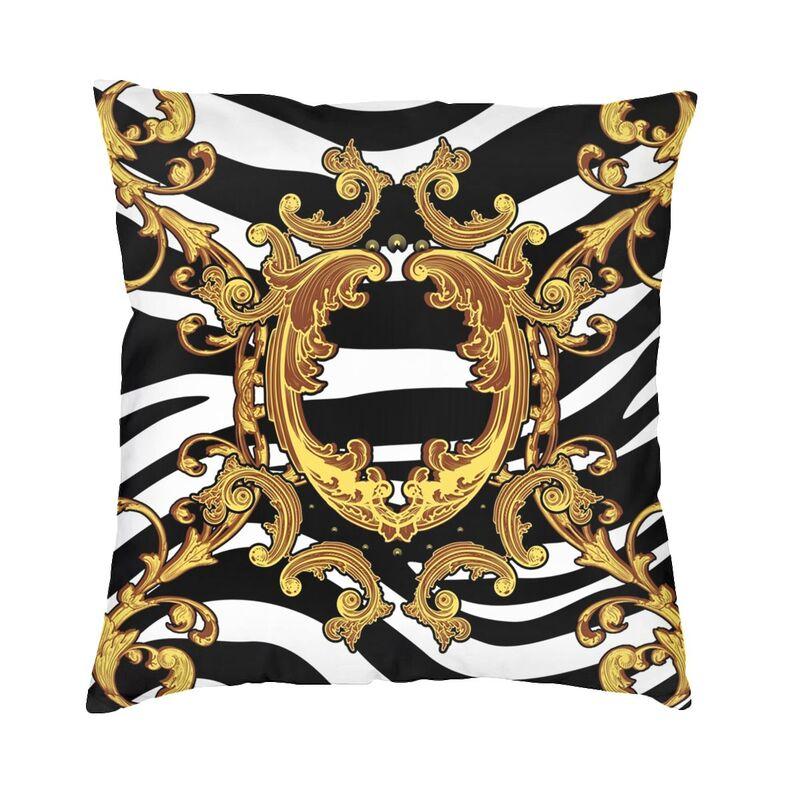 Hot Pink And Gold Baroque Floral Pattern Cushion Cover Sofa Home Decor Square Throw Pillow Case 45x45cm