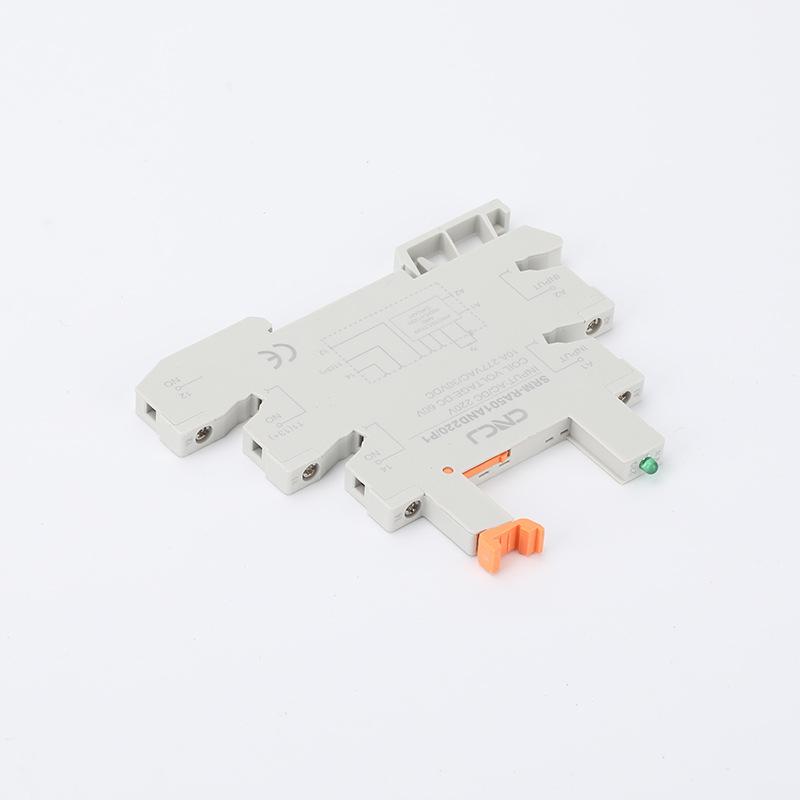 1Pcs Plastic SRM-RA501AND24-P1 Black Direct Current Ultra-Slim Relay Module Alternating Current Rail Type Slim Relay Base