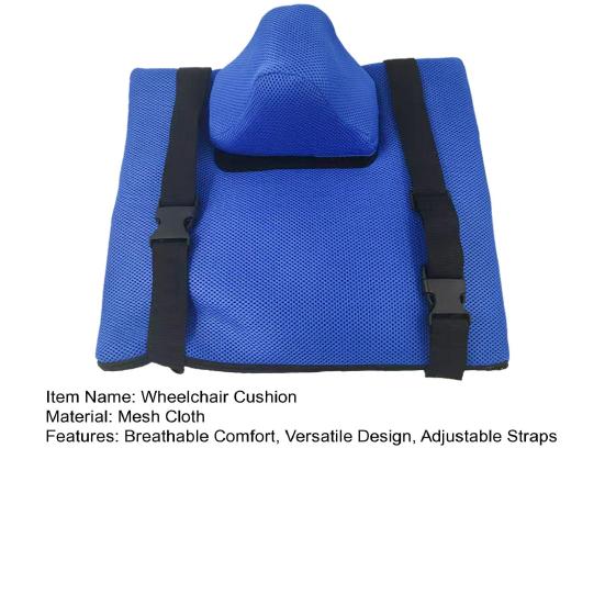 Wheelchair Cushion with Adjustable Straps Breathable Materials Relieves Pressure Improves Stability Seat Cushion