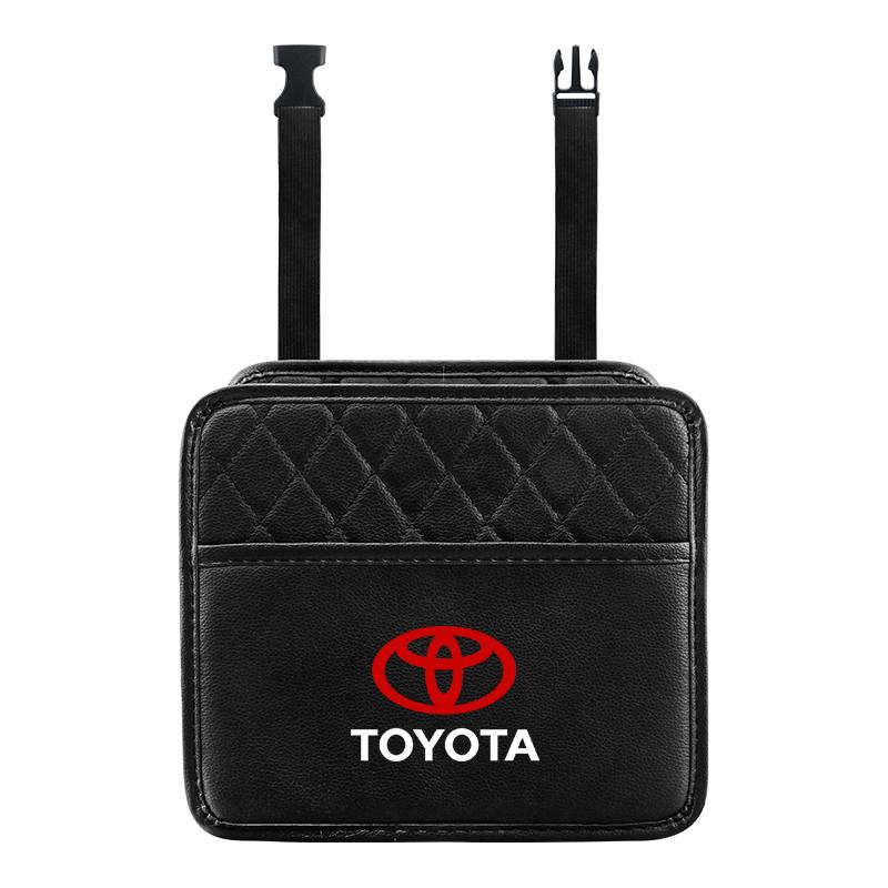 CKMY4 Car Seat Back Organizer PU Leather Backseat with Garbage Bag Car Organizer For Toyota Corolla Camry Prado Rav4 Yaris Hilux Prius